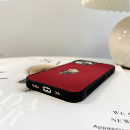 Crimson Petal Whisper Glass Case