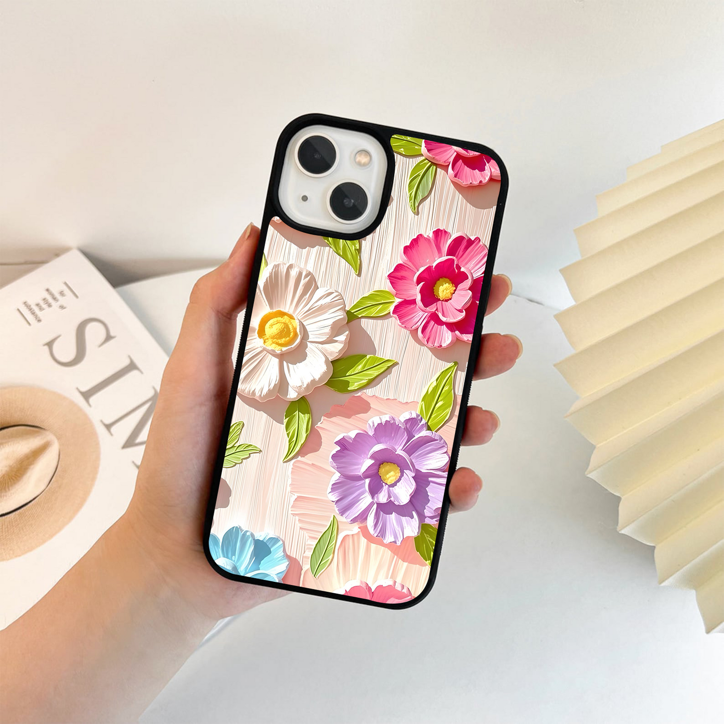 Layered Bloom Fantasy Glass Case