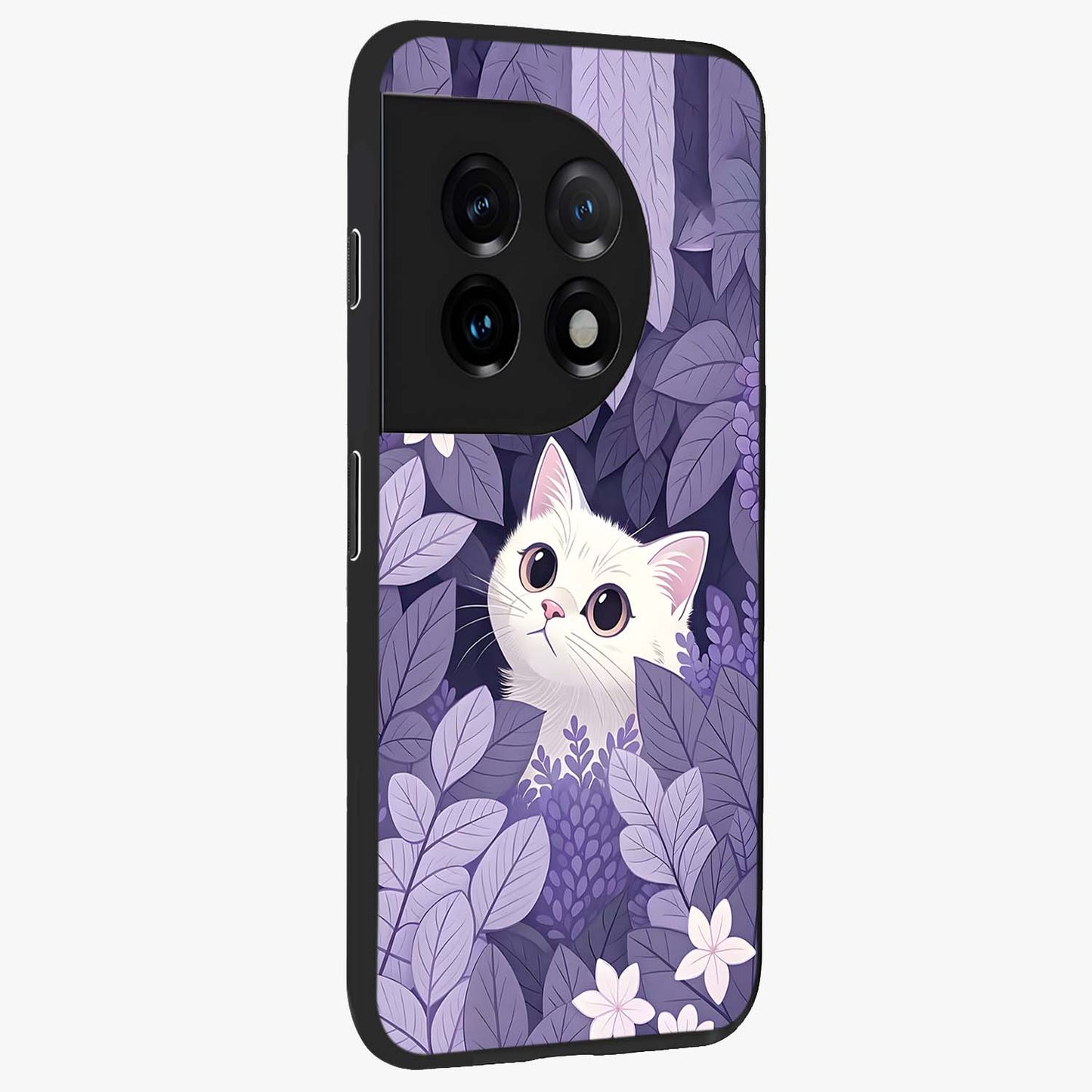 Lilac Hide Peek Cat Glass Case for OnePlus 11 |1+11