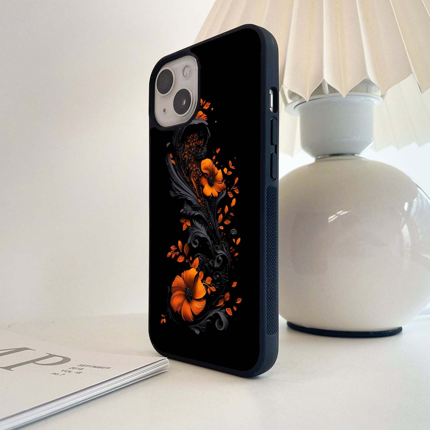 Midnight Ember Bloom Glass Case