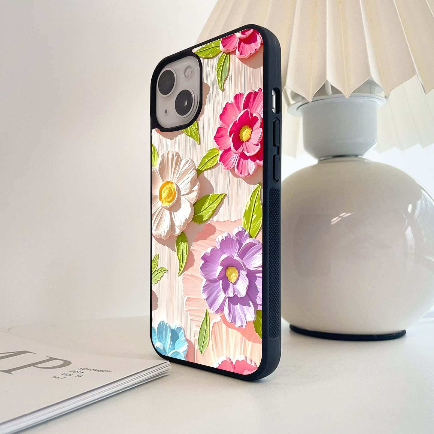 Layered Bloom Fantasy Glass Case