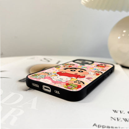 Kawaii Shinchan Collage Glass Case