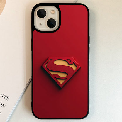 Superman Crimson Emblem Glass Case