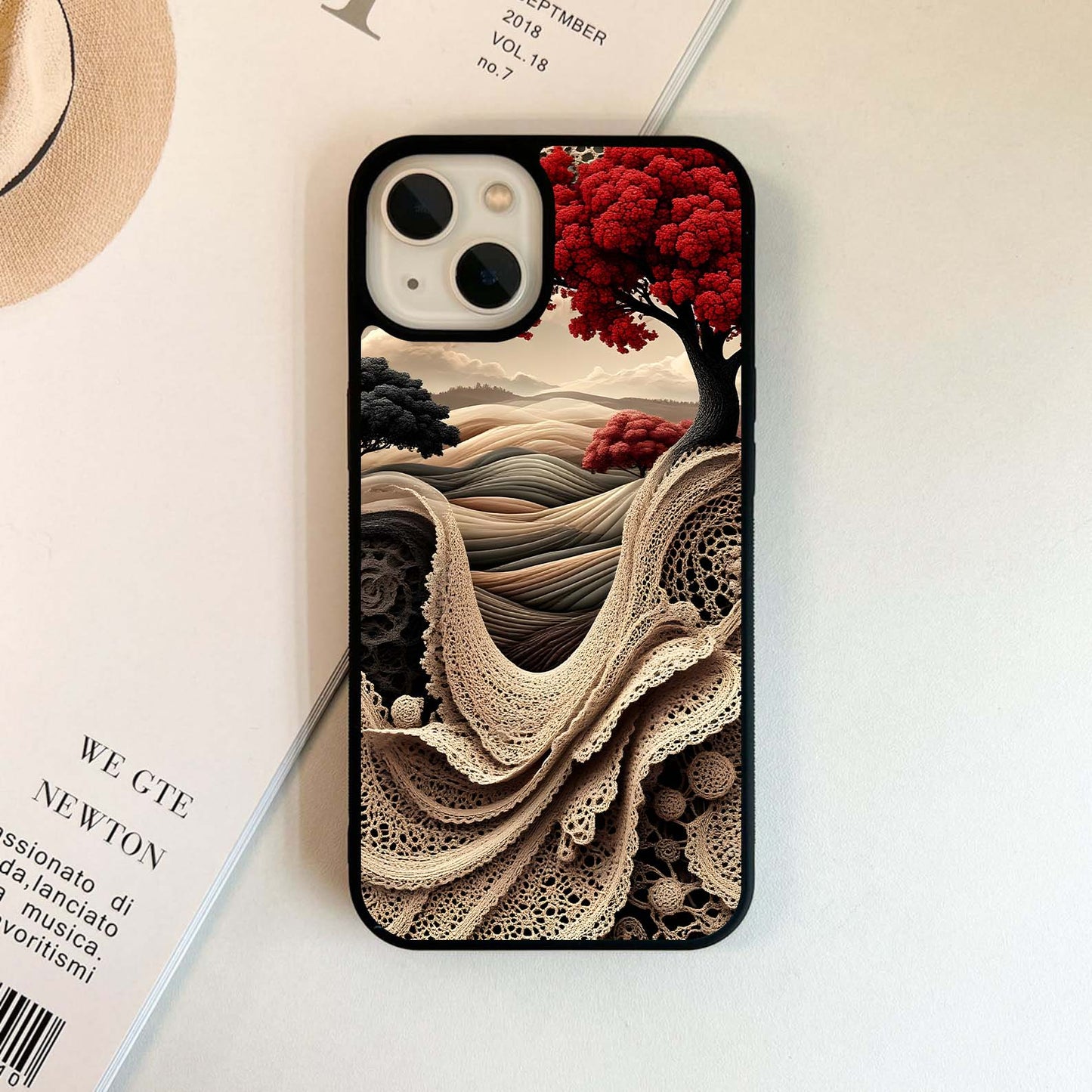 Crimson Lace Horizon Glass Case