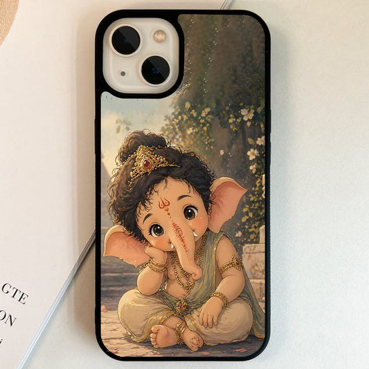 Cute Dreamy Baby Ganesha Glass Case
