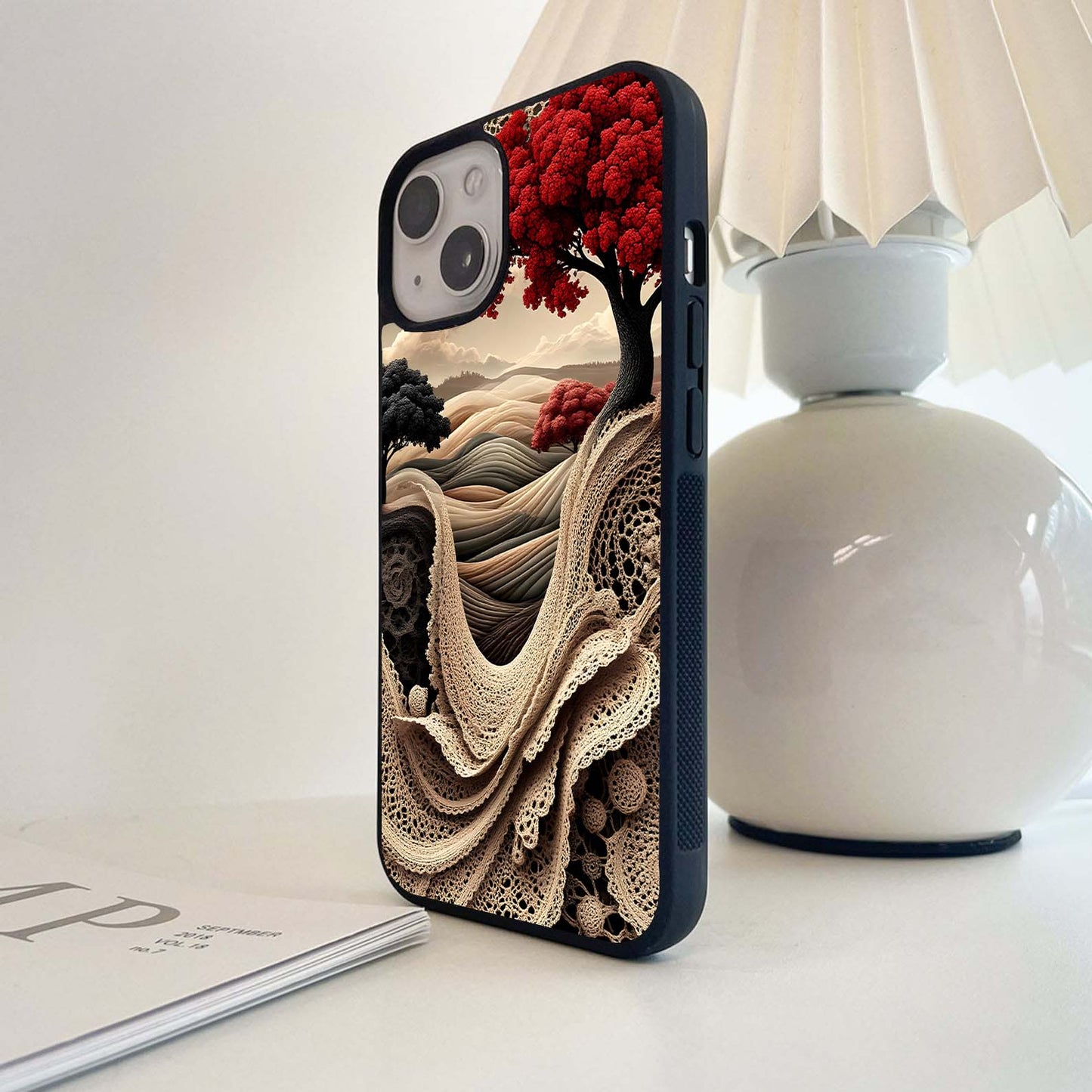 Crimson Lace Horizon Glass Case