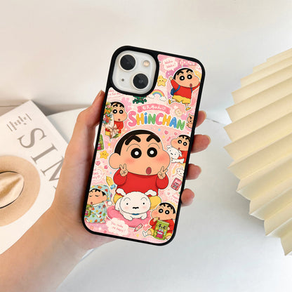 Kawaii Shinchan Collage Glass Case