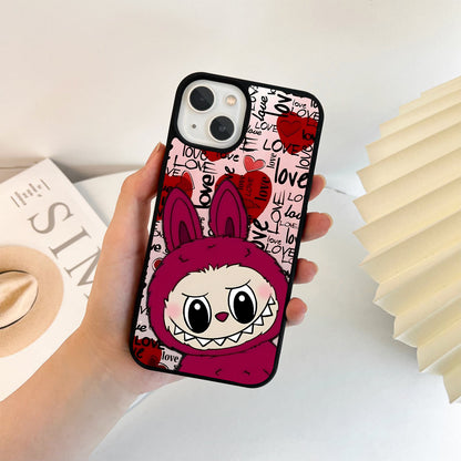 Pink Aesthetic Labubu Glass Case