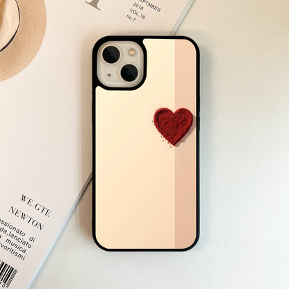 Red Velevet Heart Glass Case