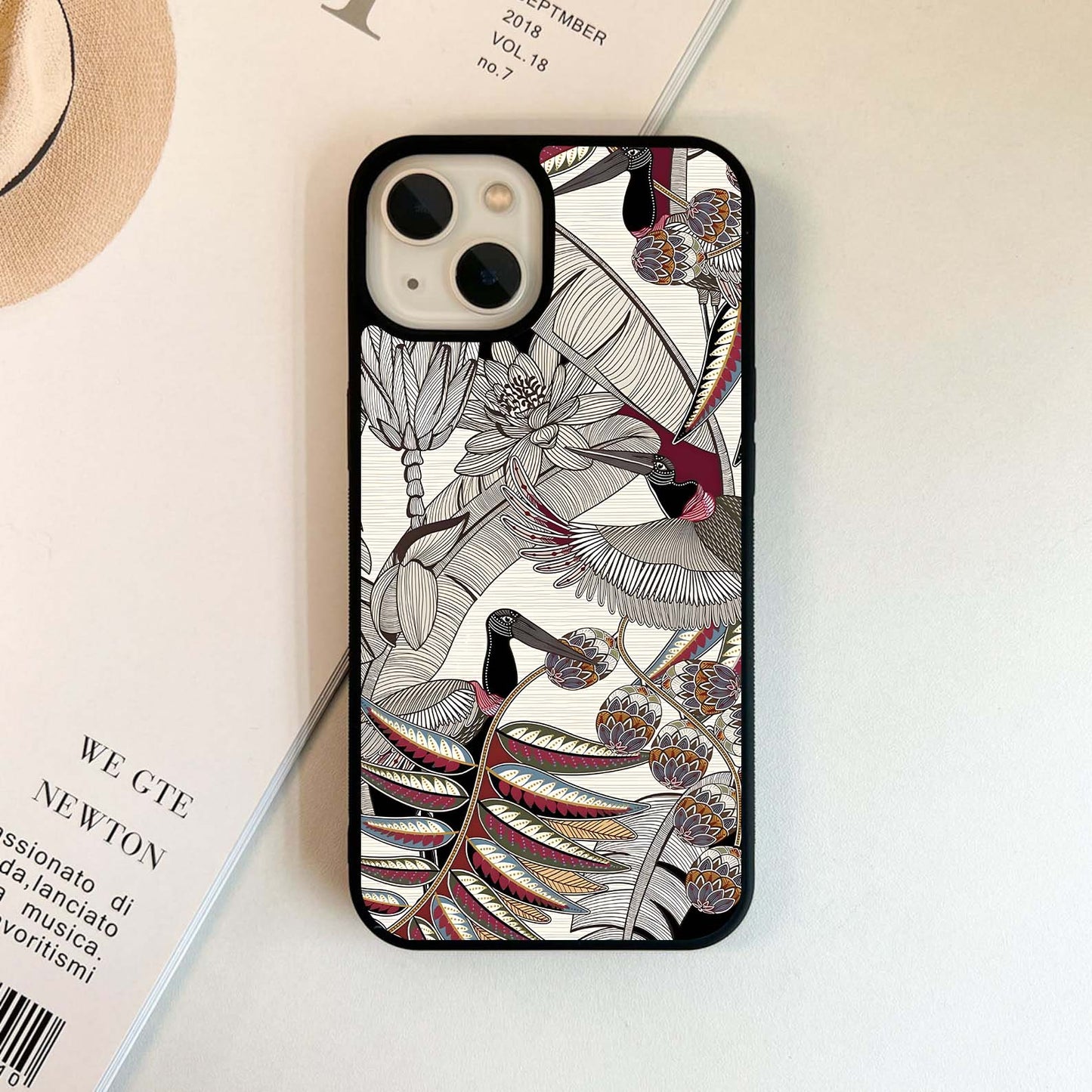 Tropical Sketch Glass Case