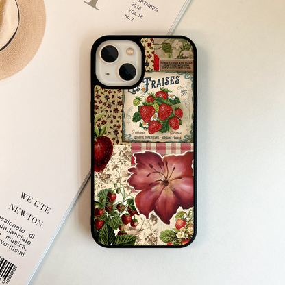 Berry Vintage Bloom Glass Case