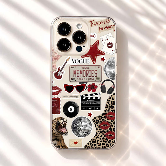 Maroon Memory Collage Silicon Cover