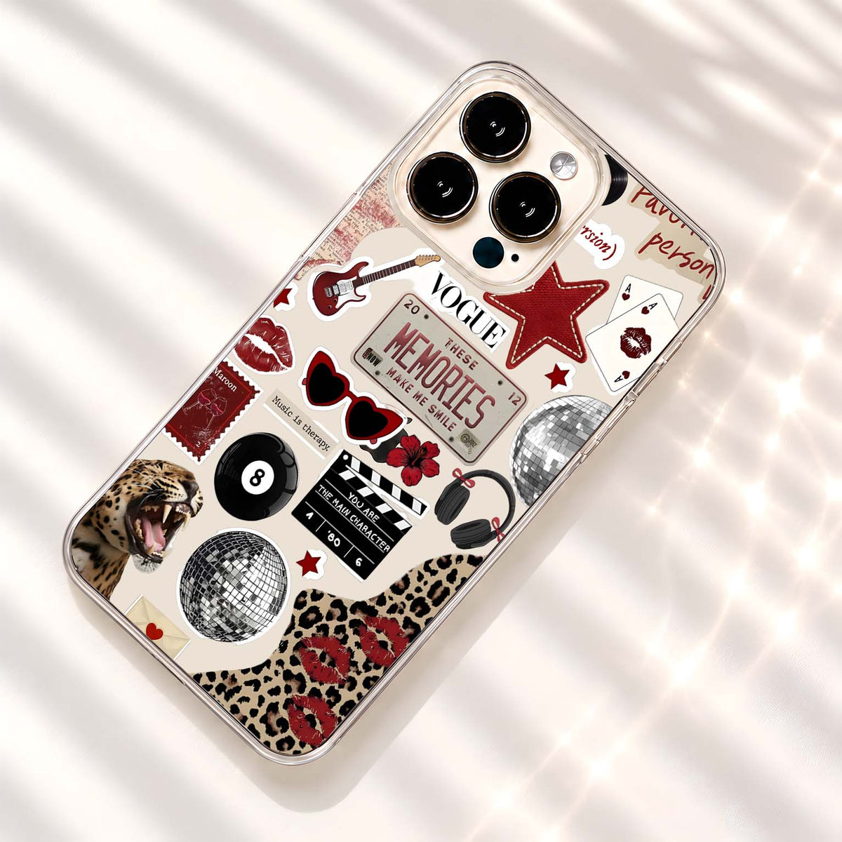 Maroon Memory Collage Silicon Cover