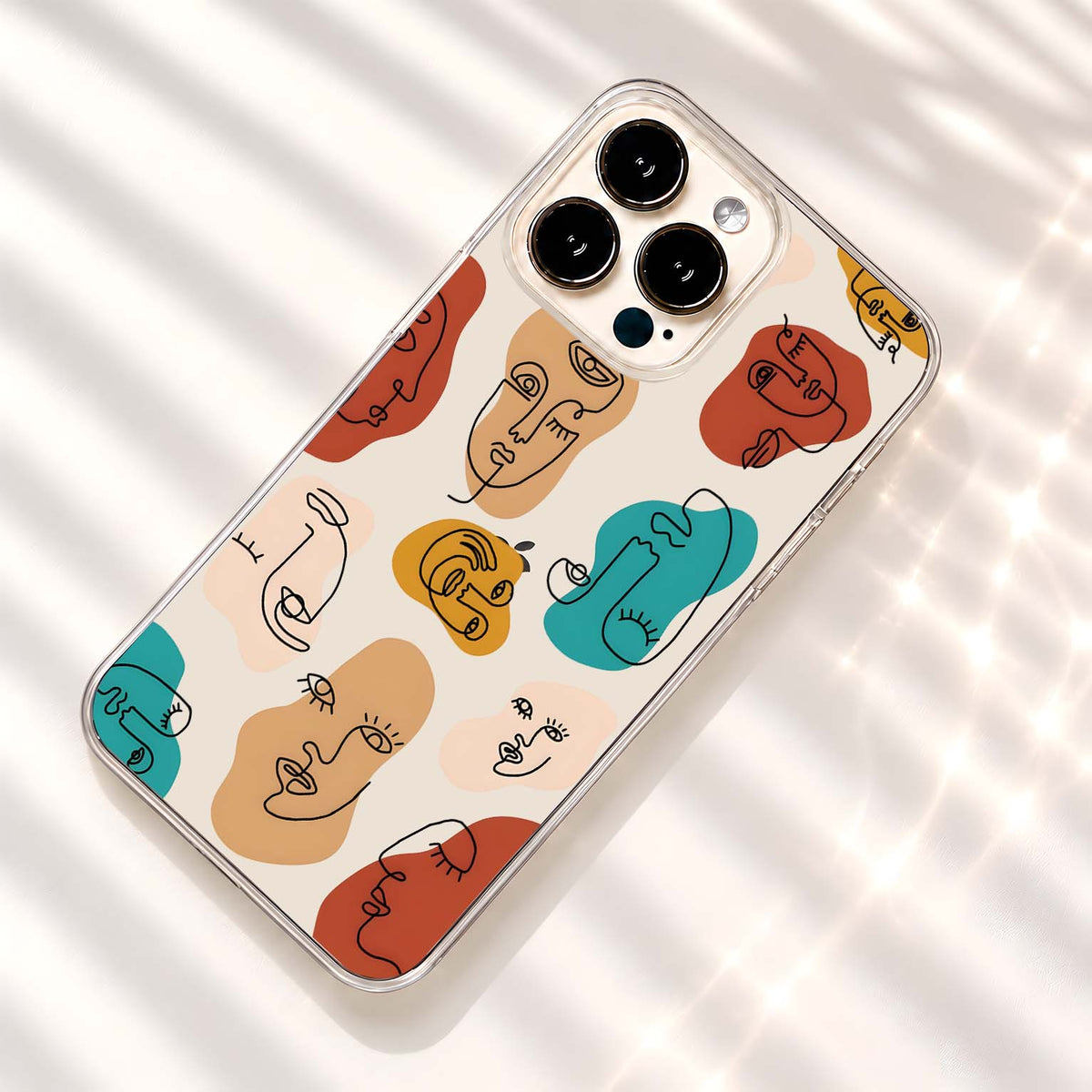 Abstract Artistic Faces Clear Silicon Cover
