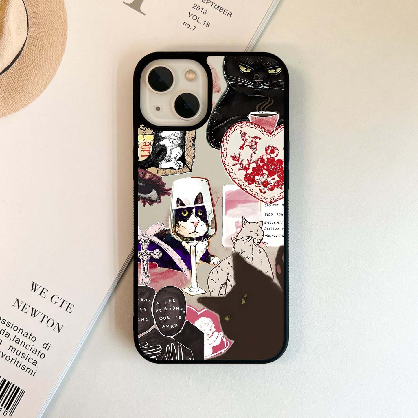 Aesthetic Pin Cats Glass Case