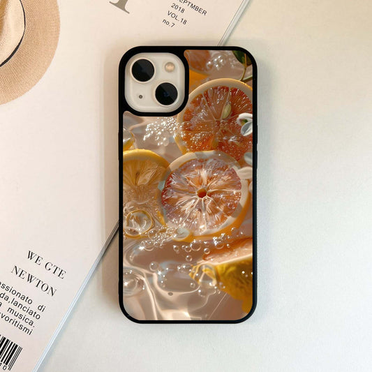 Aesthetic orange Fruit Glass Case