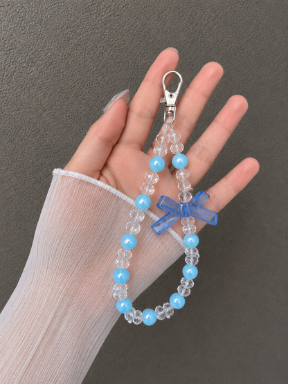 Aqua Ribbon Phone Charm