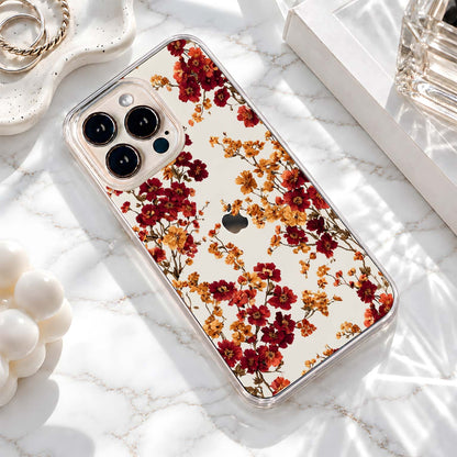 Autumn Floral Pattern Clear Silicon Cover