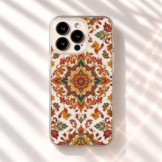 Autumn Mandala Elegance Glass Case