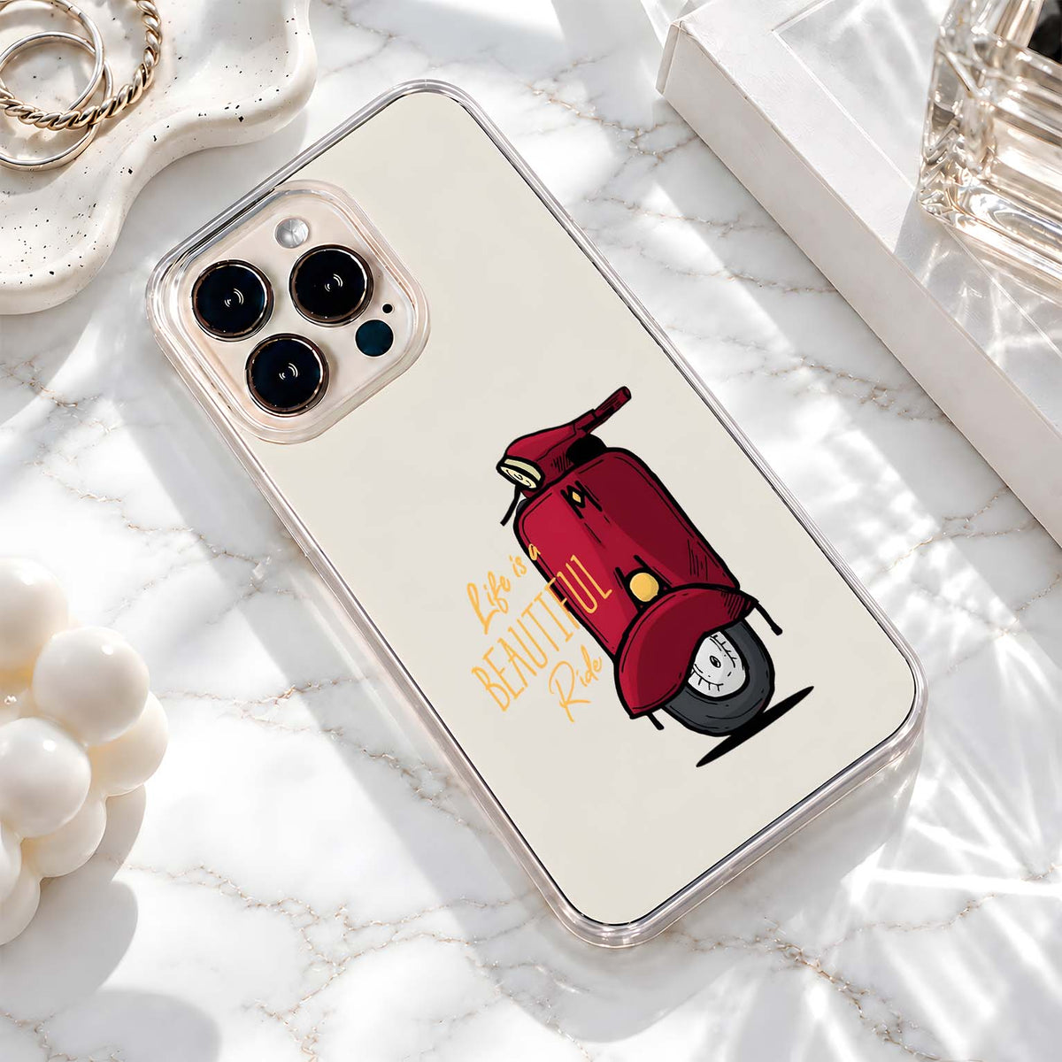 Beautiful Scooter Ride Clear Silicon Cover