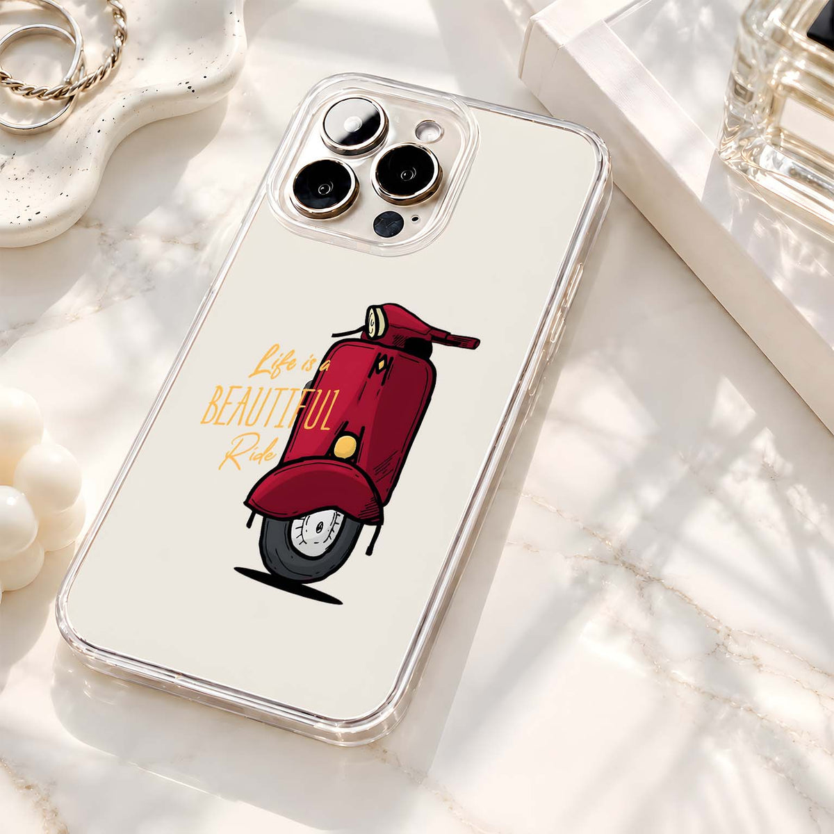 Beautiful Scooter Ride Clear Silicon Cover