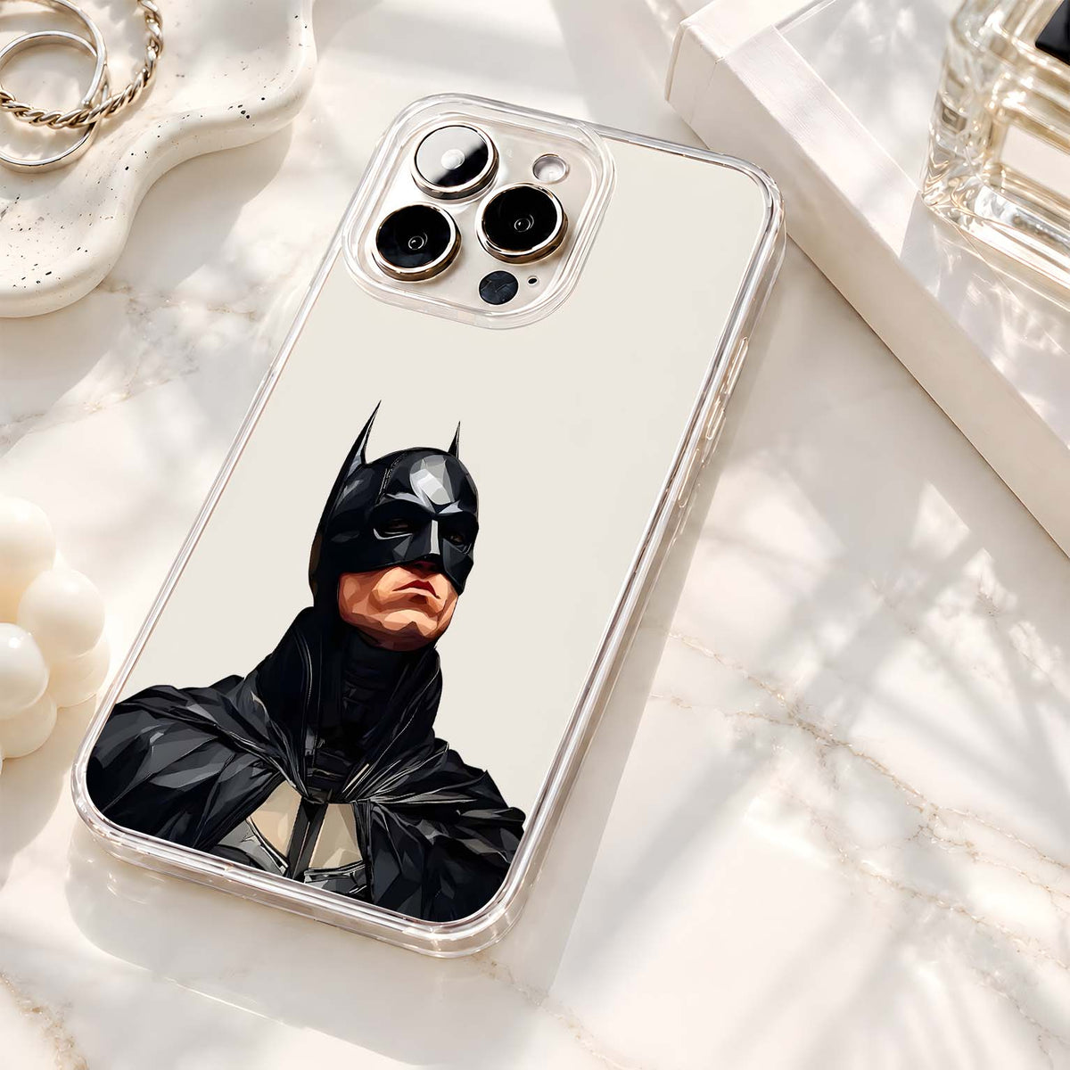 Black Batman Portrait Clear Silicon Cover