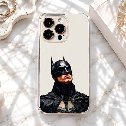 Black Batman Portrait Clear Silicon Cover