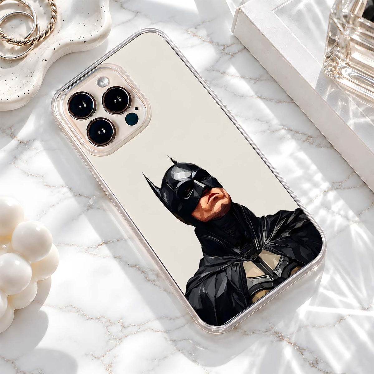 Black Batman Portrait Clear Silicon Cover