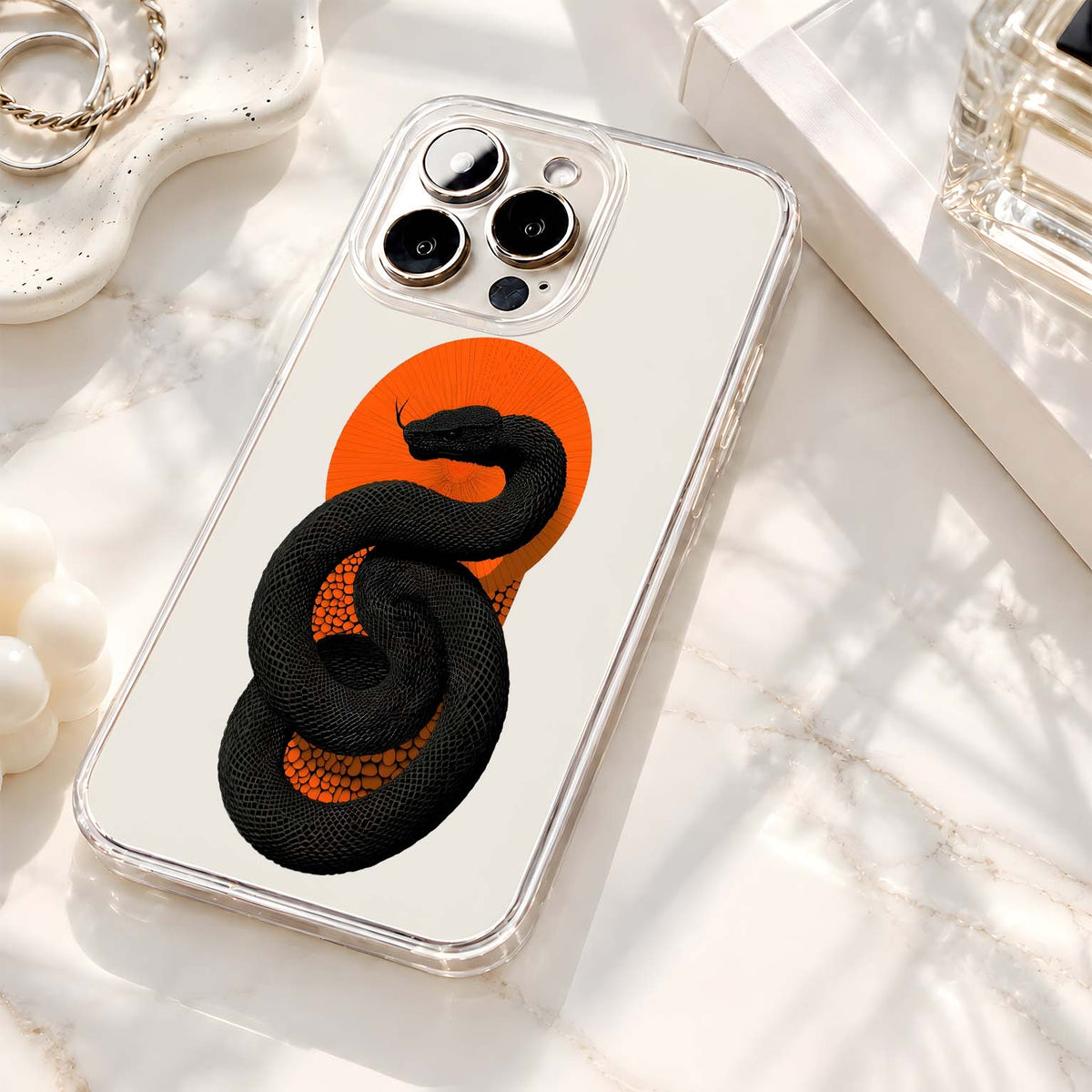 Black Serpent Sun Clear Silicon Cover