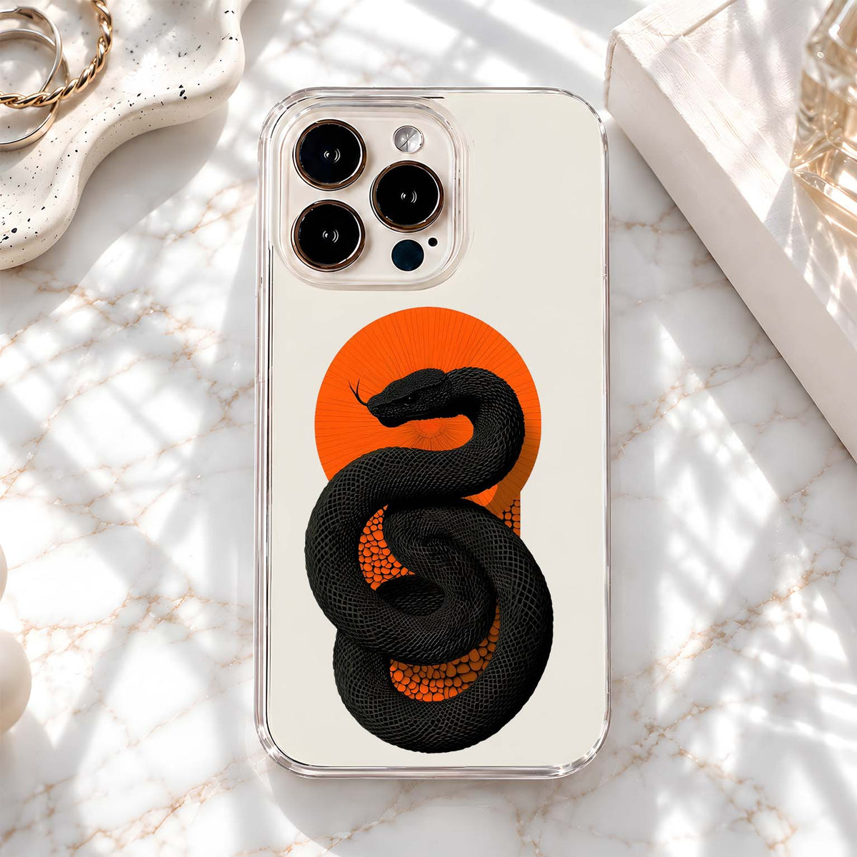 Black Serpent Sun Clear Silicon Cover