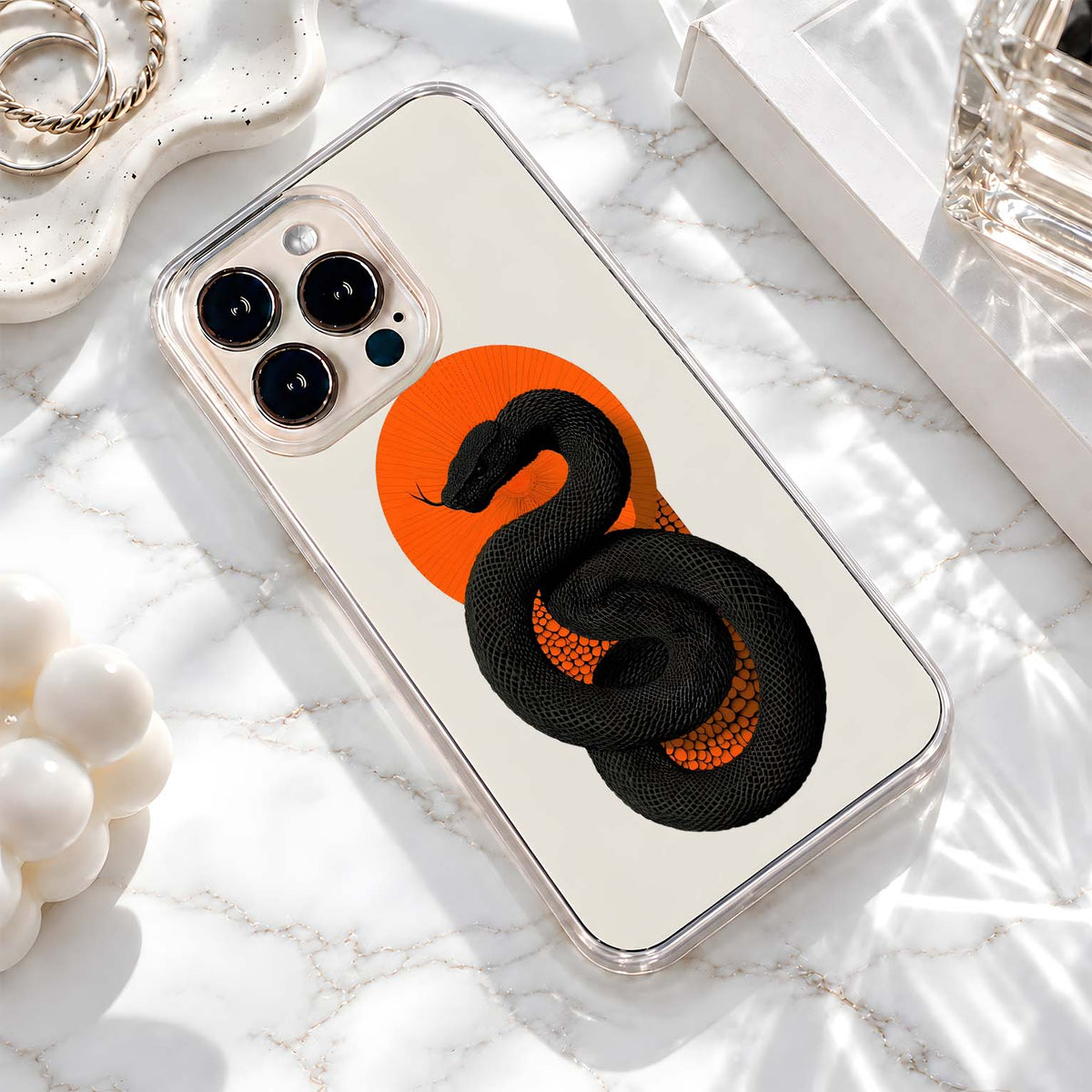 Black Serpent Sun Clear Silicon Cover