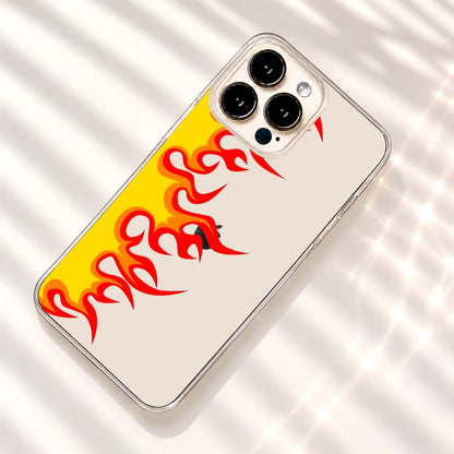 Blazing Fire Flames Clear Silicon Cover