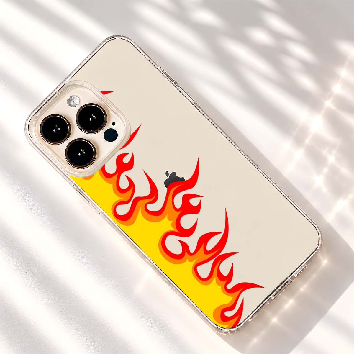 Blazing Fire Flames Clear Silicon Cover