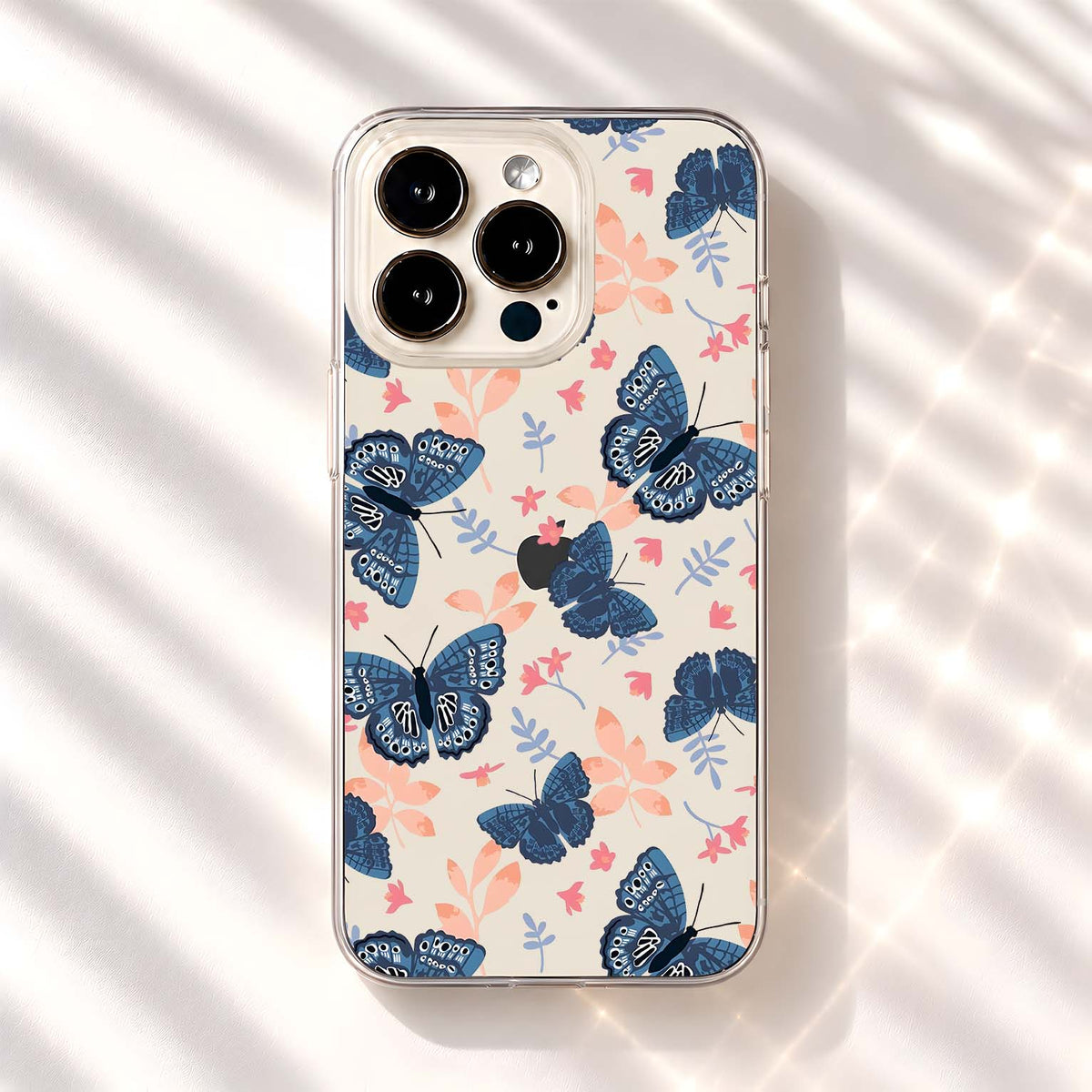 Blue Butterfly Garden Clear Silicon Cover