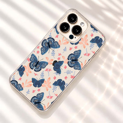 Blue Butterfly Garden Clear Silicon Cover