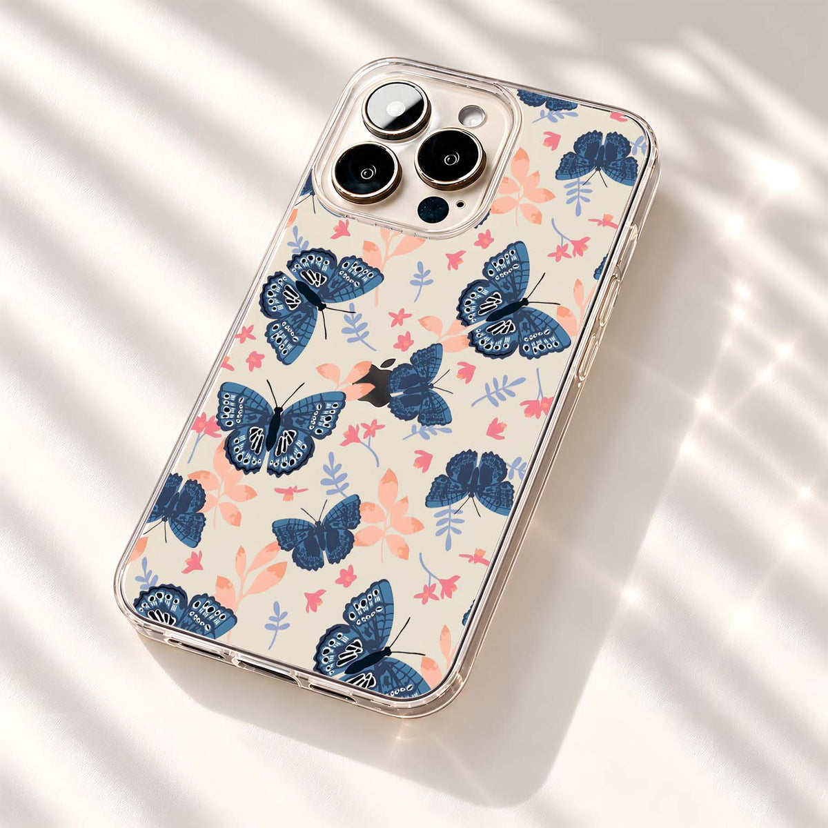 Blue Butterfly Garden Clear Silicon Cover