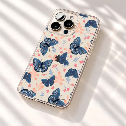 Blue Butterfly Garden Clear Silicon Cover