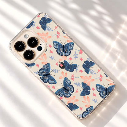 Blue Butterfly Garden Clear Silicon Cover