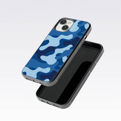 Blue Camo- Camouflage Glass Case