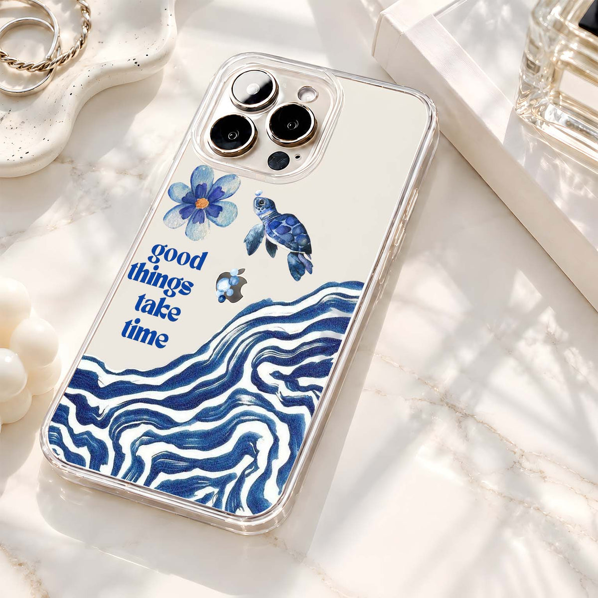 Blue Ocean Turtle Clear Silicon Cover