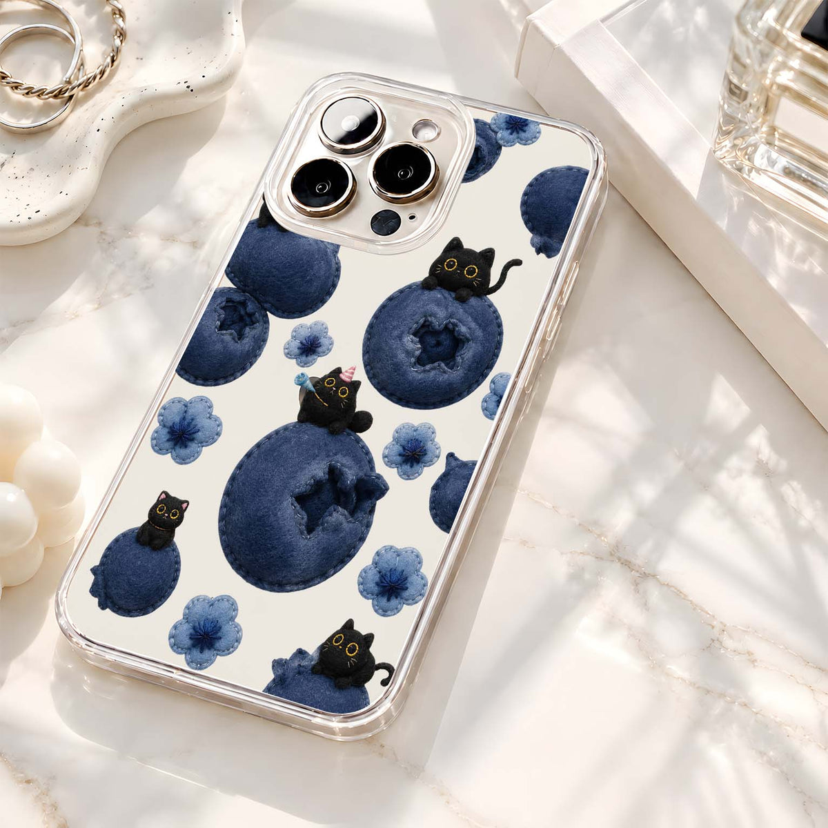 Blueberry Cat Garden Clear Silicon Cover