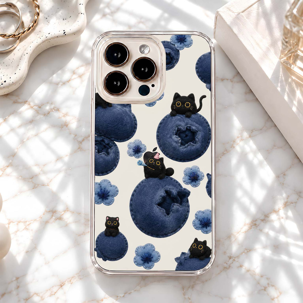 Blueberry Cat Garden Clear Silicon Cover