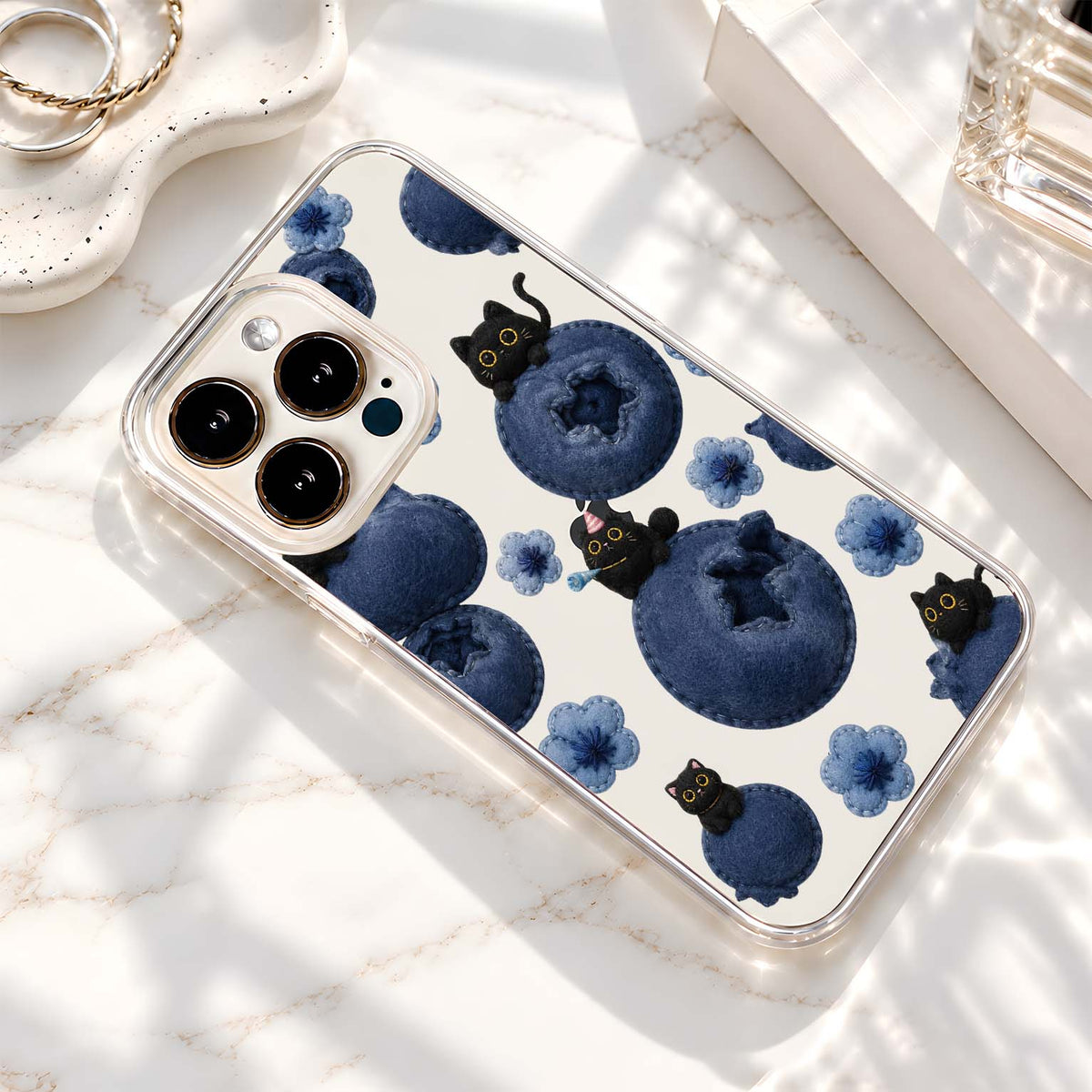 Blueberry Cat Garden Clear Silicon Cover