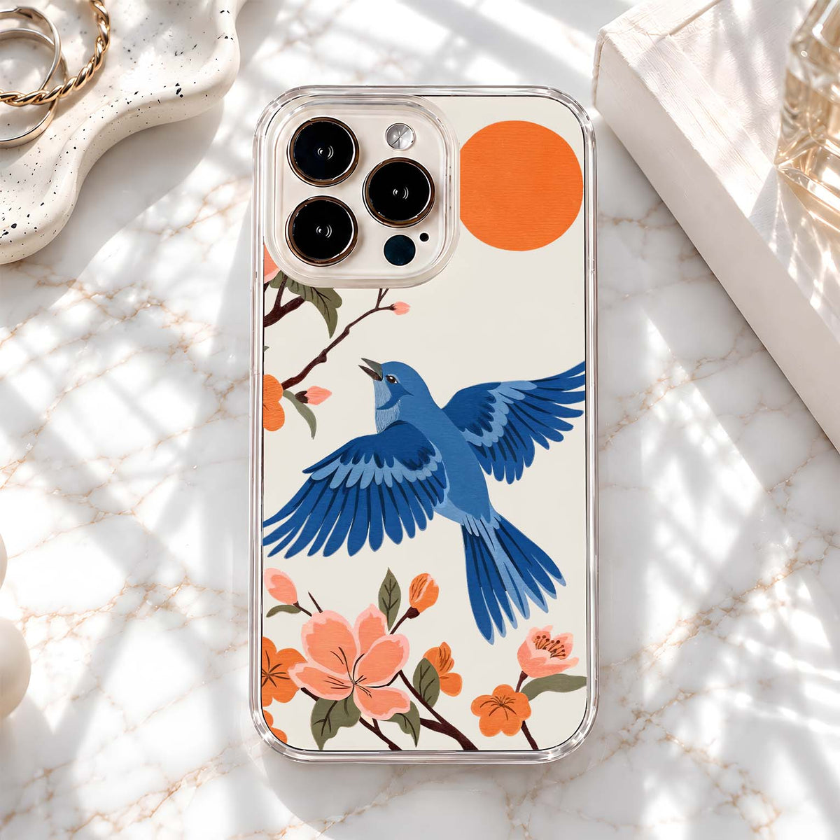 Bluebird Sunset Bloom Clear Silicon Cover