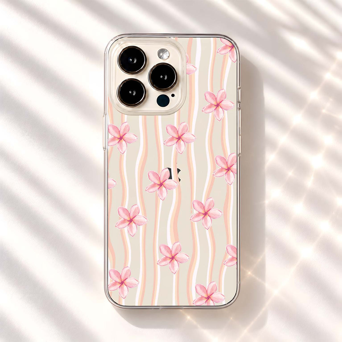 Blush Blossom Waves Clear Silicon Cover