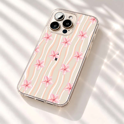 Blush Blossom Waves Clear Silicon Cover