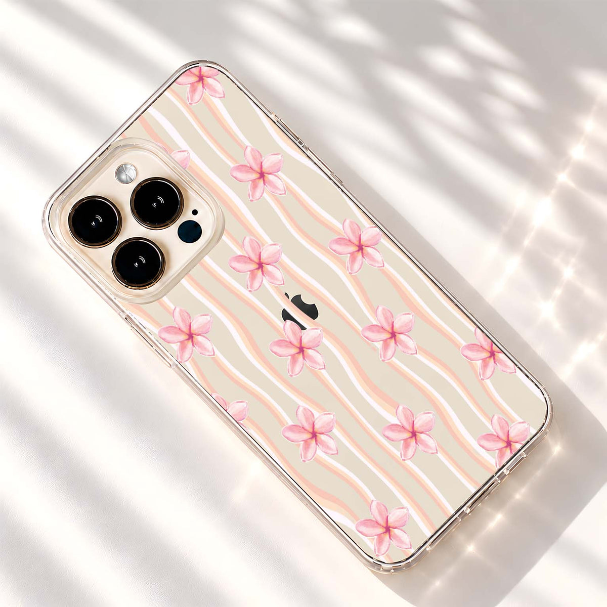 Blush Blossom Waves Clear Silicon Cover