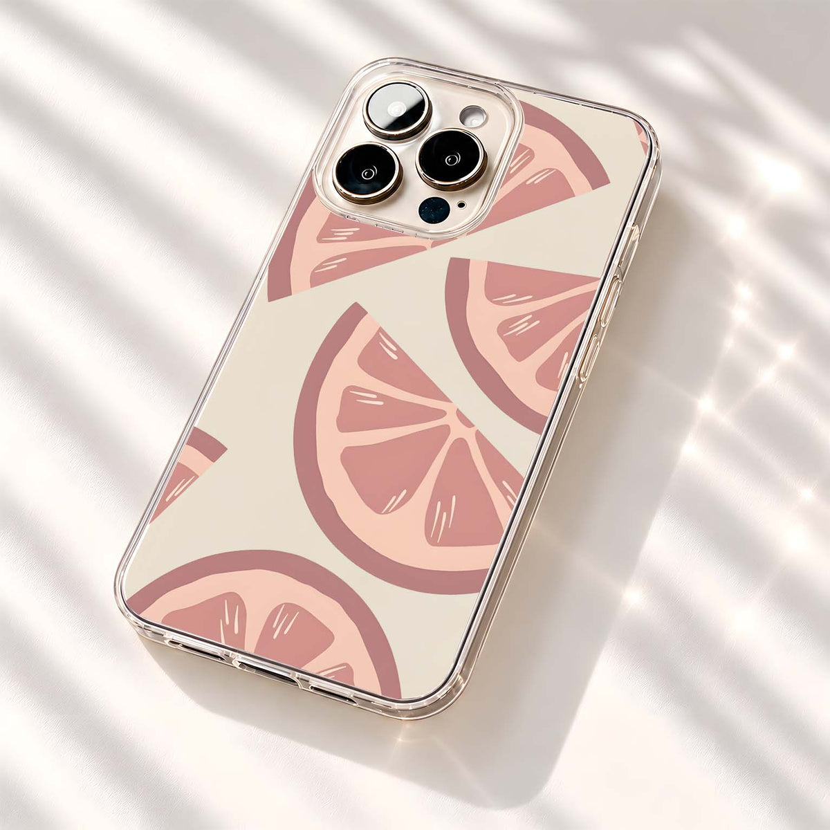 Blush Citrus Slices Clear Silicon Cover