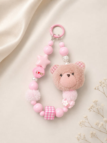 Blush Teddy Phone Charm