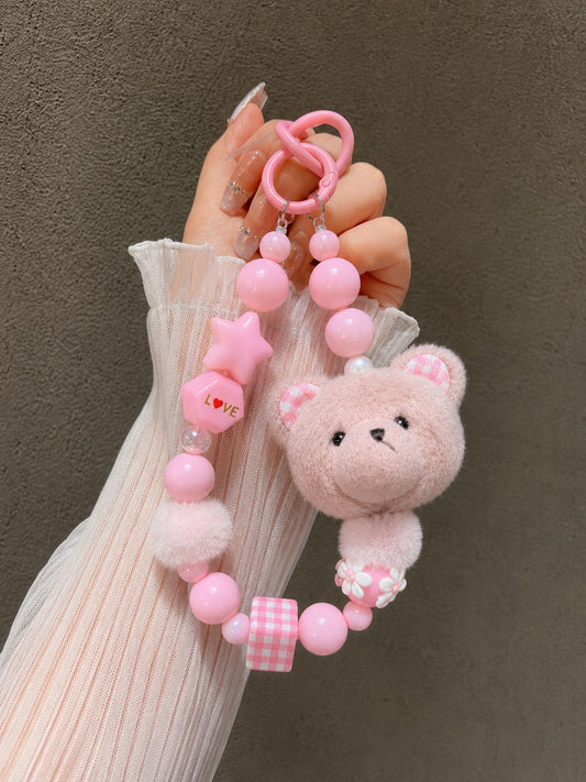 Blush Teddy Phone Charm